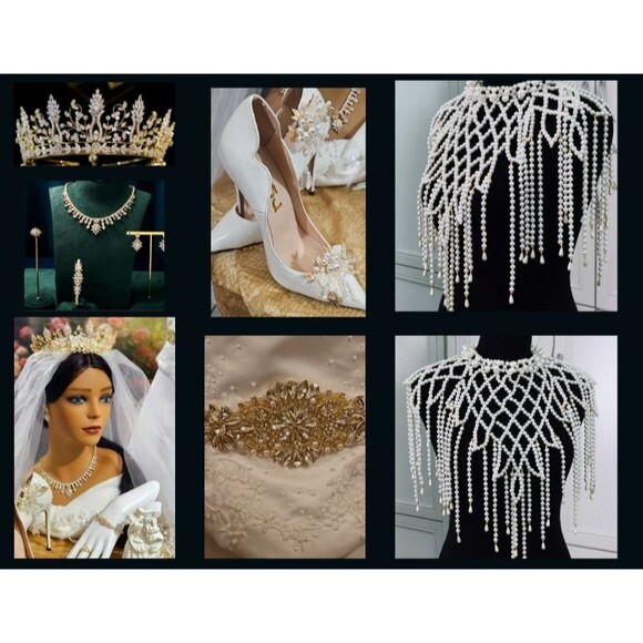 Dream A Little Dream Is A Unique One-Of-A-Kind 8-piece Tiara  Bridal Ensemble - Picture 1 of 16